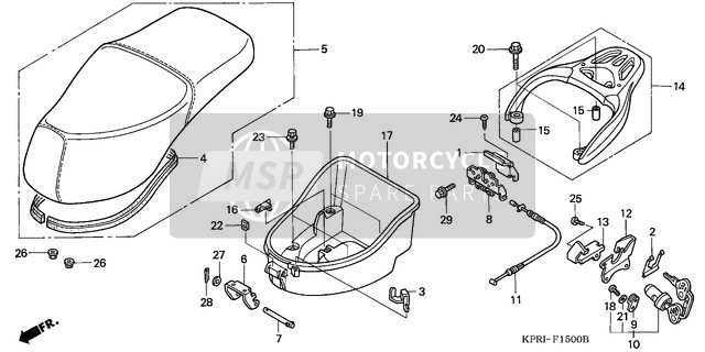 Honda SH125 2003 Asiento/Caja de equipaje para un 2003 Honda SH125